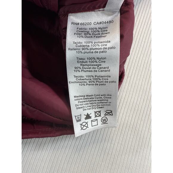 Asics Women’s Down Jacket Maroon Packable 90/10 Duck Down Size Large - Picture 5 of 7